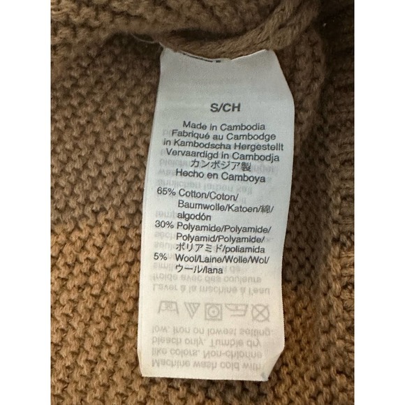 J crew wool cotton blend waffle knit classic Crewneck women’s S tan - Picture 9 of 9